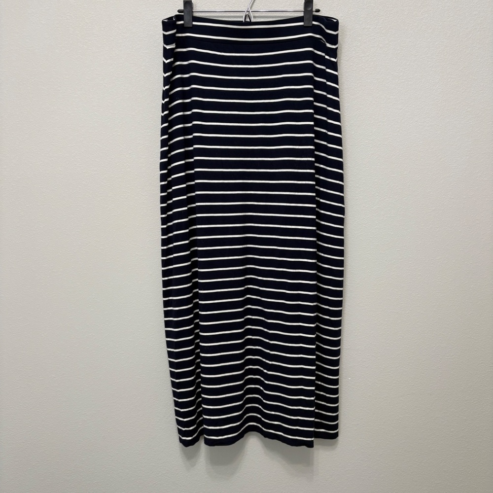 J. Crew Factory Navy & White Striped Pull-on Maxi Skirt - XL - Picture 5 of 6
